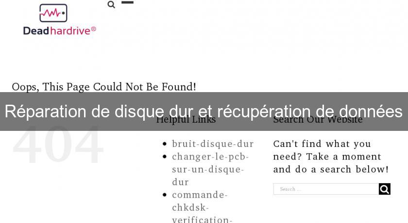 Réparation de disque dur et récupération de données Réparation de disque dur et récupération de données