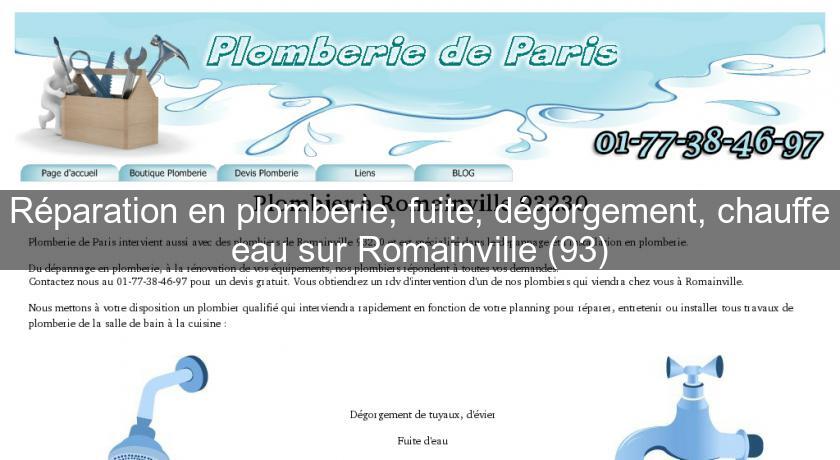 Réparation en plomberie, fuite, dégorgement, chauffe eau sur Romainville (93) Réparation en plomberie, fuite, dégorgement, chauffe eau sur Romainville (93)