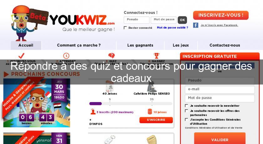 Répondre à des quiz et concours pour gagner des cadeaux