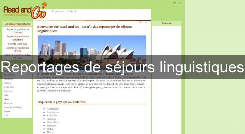 Reportages de séjours linguistiques Reportages de séjours linguistiques