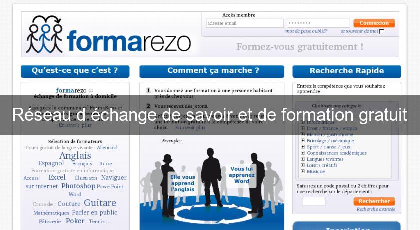 Réseau d'échange de savoir et de formation gratuit Réseau d'échange de savoir et de formation gratuit