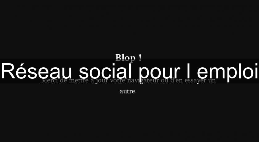 Réseau social pour l'emploi Réseau social pour l'emploi