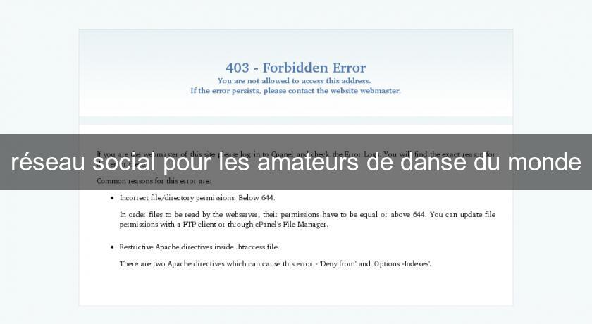 réseau social pour les amateurs de danse du monde