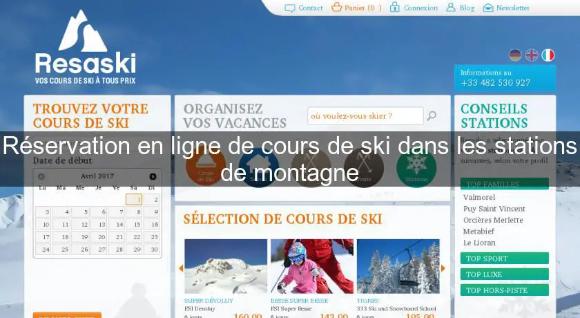 Réservation en ligne de cours de ski dans les stations de montagne
