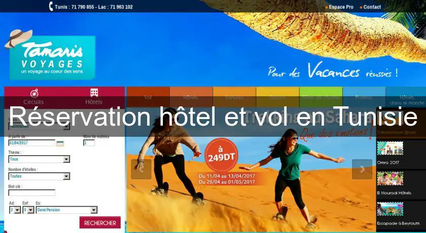 Réservation hôtel et vol en Tunisie