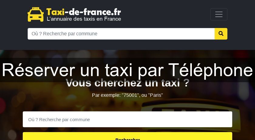 Réserver un taxi par Téléphone Réserver un taxi par Téléphone
