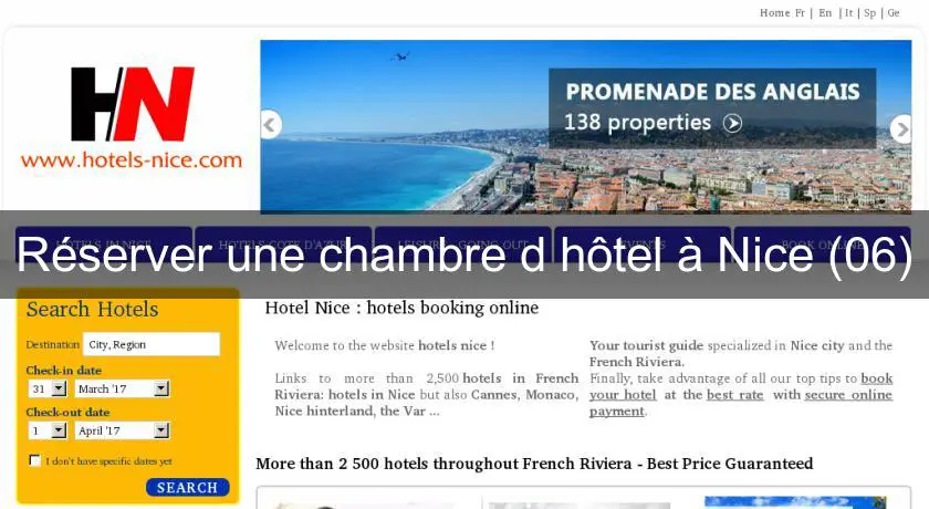 Réserver une chambre d'hôtel à Nice (06)