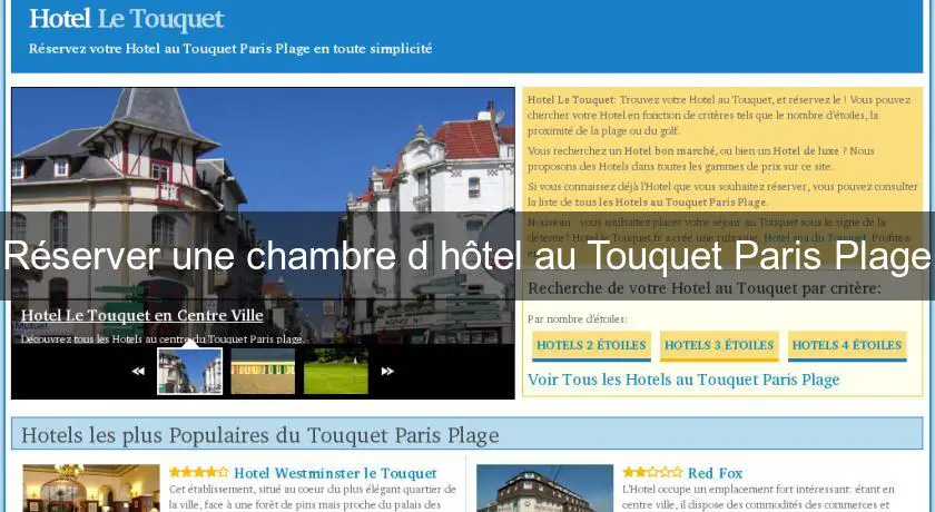 Réserver une chambre d'hôtel au Touquet Paris Plage