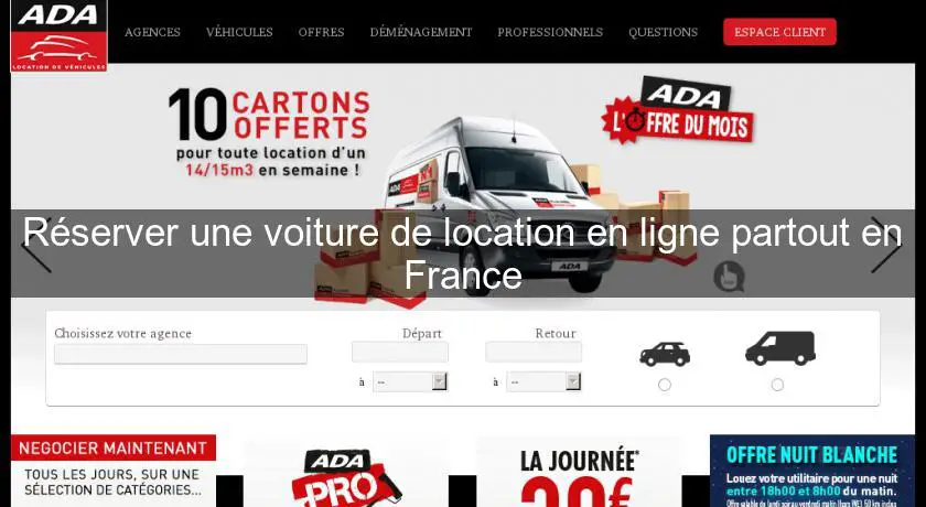 Réserver une voiture de location en ligne partout en France