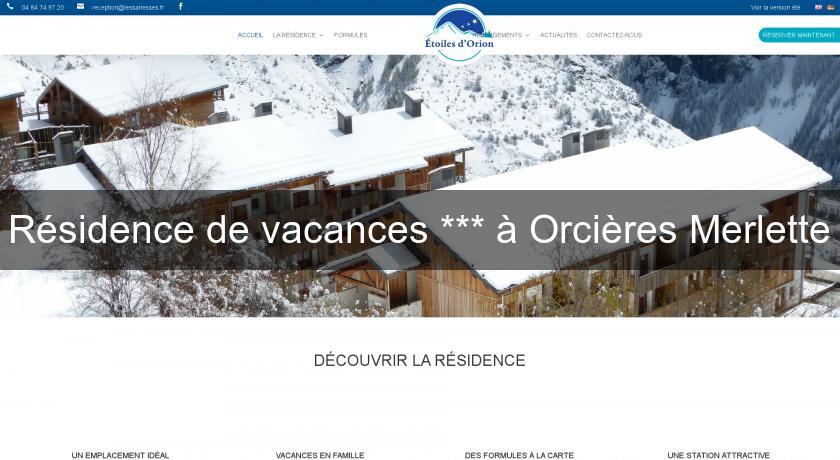 Résidence de vacances *** à Orcières Merlette Résidence de vacances *** à Orcières Merlette