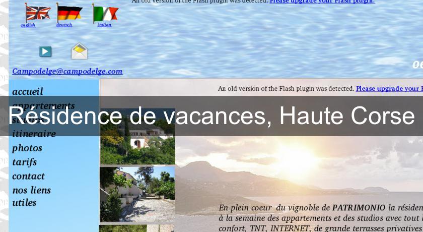 Résidence de vacances, Haute Corse Résidence de vacances, Haute Corse