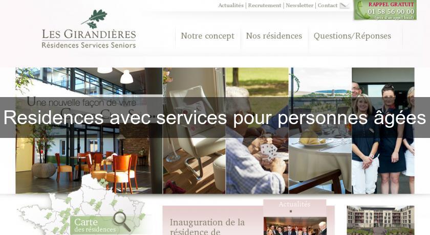 Residences avec services pour personnes âgées