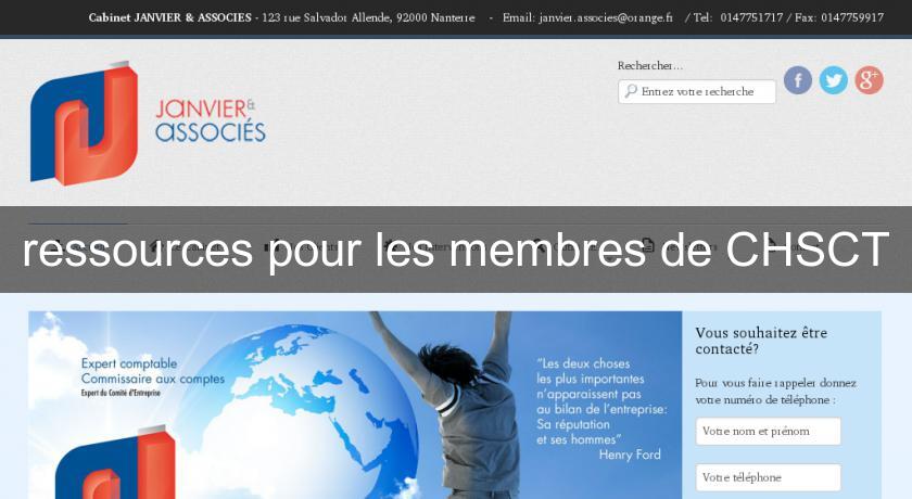 ressources pour les membres de CHSCT ressources pour les membres de CHSCT