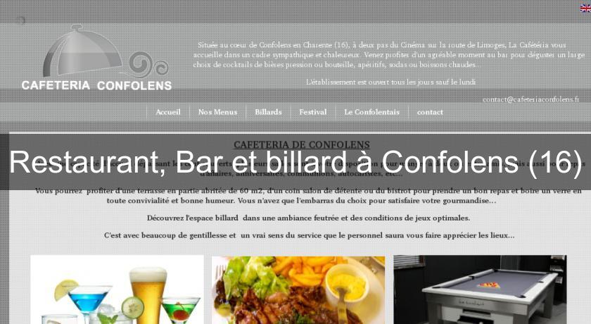 Restaurant, Bar et billard à Confolens (16) Restaurant, Bar et billard à Confolens (16)