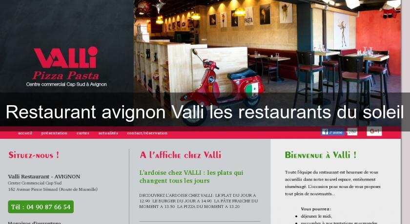 Restaurant avignon Valli les restaurants du soleil