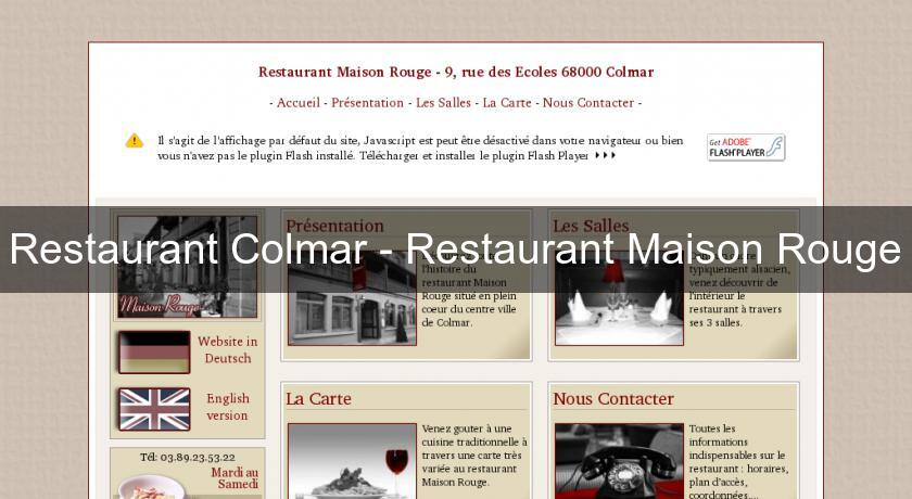 Restaurant Colmar - Restaurant Maison Rouge Restaurant Colmar - Restaurant Maison Rouge