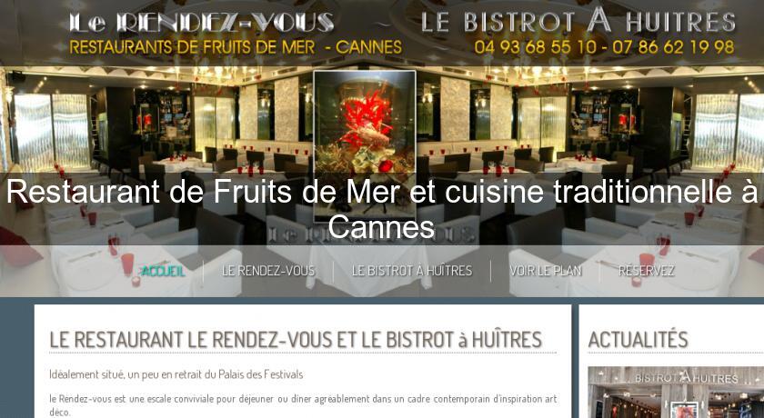 Restaurant de Fruits de Mer et cuisine traditionnelle à Cannes