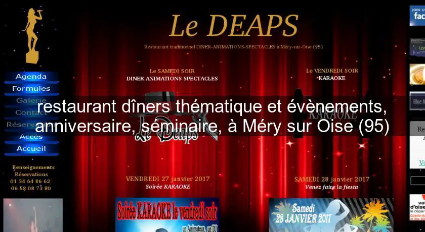 restaurant dîners thématique et évènements, anniversaire, séminaire, à Méry sur Oise (95)