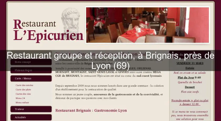 Restaurant groupe et réception, à Brignais, près de Lyon (69)