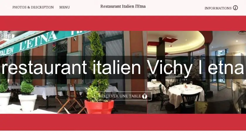 restaurant italien Vichy l'etna