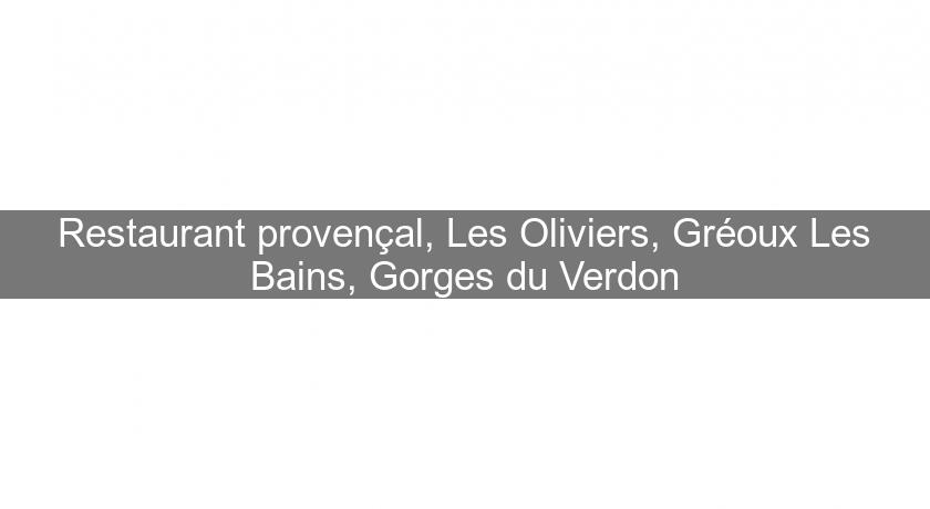 Restaurant provençal, Les Oliviers, Gréoux Les Bains, Gorges du Verdon Restaurant provençal, Les Oliviers, Gréoux Les Bains, Gorges du Verdon
