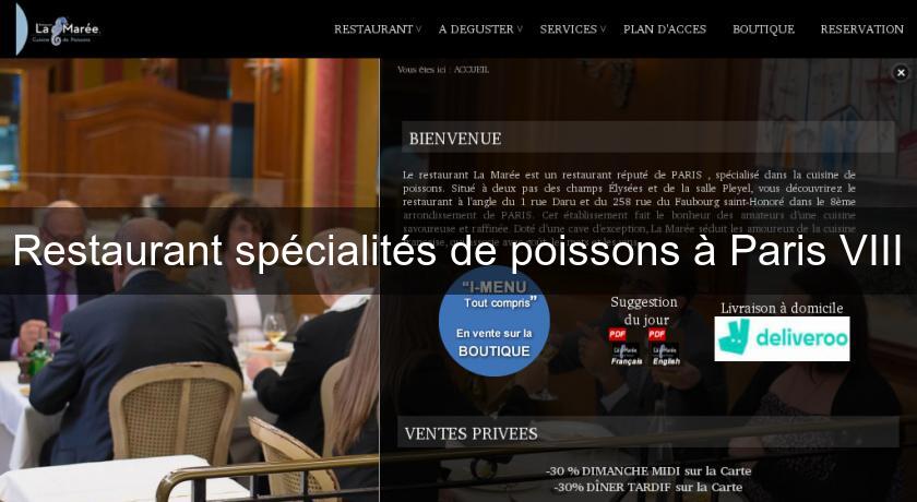Restaurant spécialités de poissons à Paris VIII Restaurant spécialités de poissons à Paris VIII