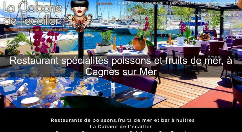 Restaurant spécialités poissons et fruits de mer, à Cagnes sur Mer