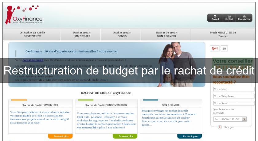 Restructuration de budget par le rachat de crédit Restructuration de budget par le rachat de crédit