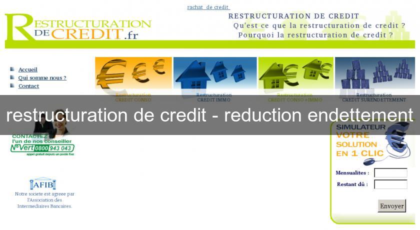 restructuration de credit - reduction endettement restructuration de credit - reduction endettement