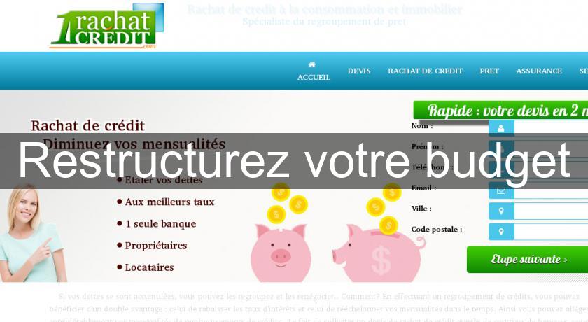 Restructurez votre budget Restructurez votre budget