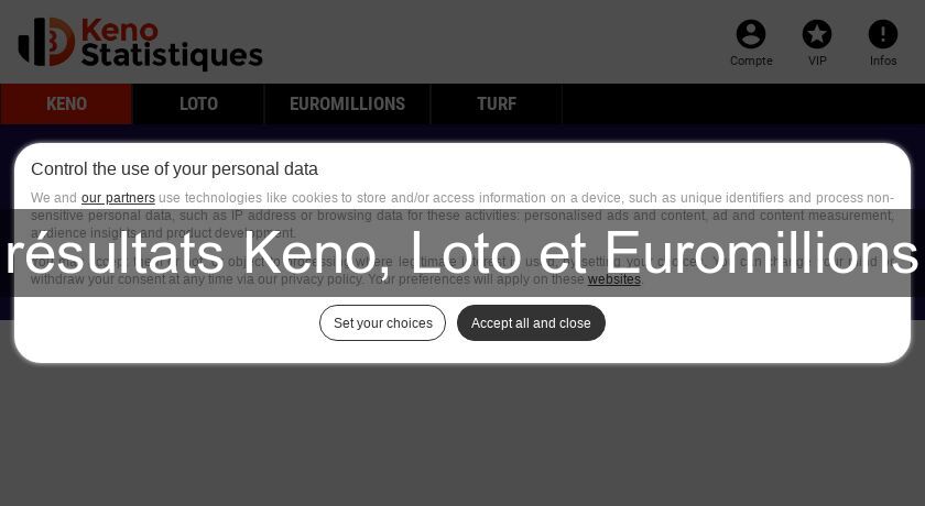 résultats Keno, Loto et Euromillions