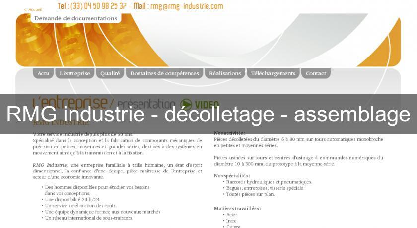 RMG industrie - décolletage - assemblage RMG industrie - décolletage - assemblage