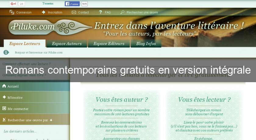 Romans contemporains gratuits en version intégrale Romans contemporains gratuits en version intégrale