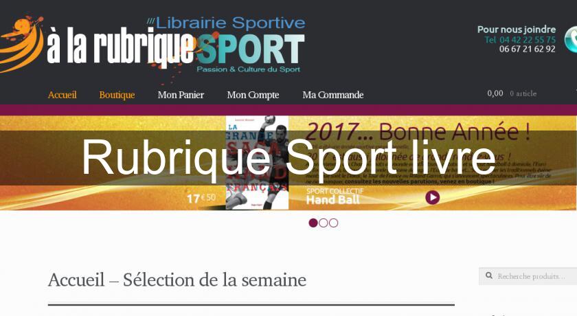 Rubrique Sport livre Rubrique Sport livre