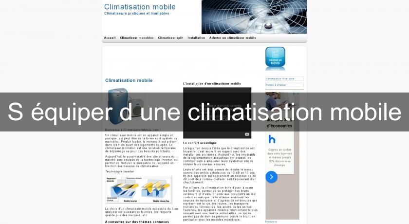 S'équiper d'une climatisation mobile S'équiper d'une climatisation mobile