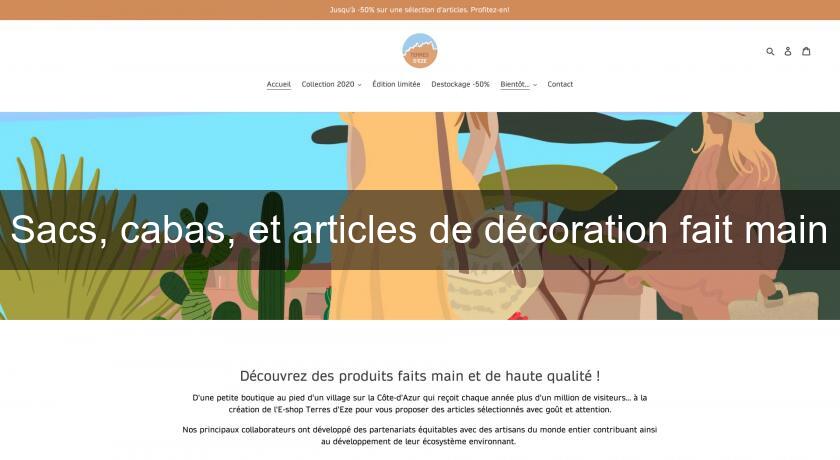 Sacs, cabas, et articles de décoration fait main