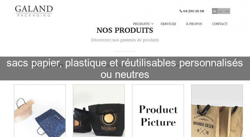 sacs papier, plastique et réutilisables personnalisés ou neutres sacs papier, plastique et réutilisables personnalisés ou neutres