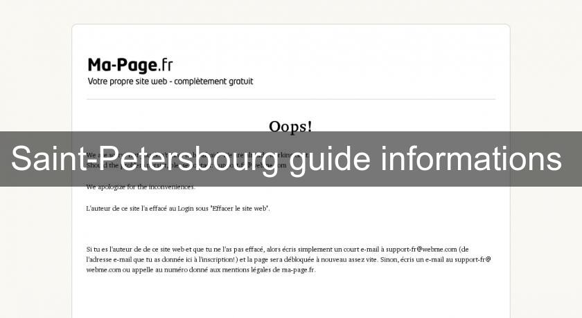 Saint-Petersbourg guide informations Saint-Petersbourg guide informations