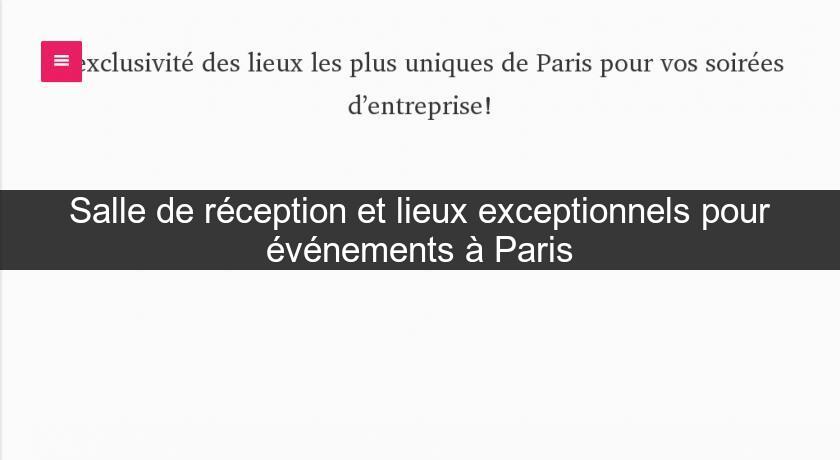 Salle de réception et lieux exceptionnels pour événements à Paris