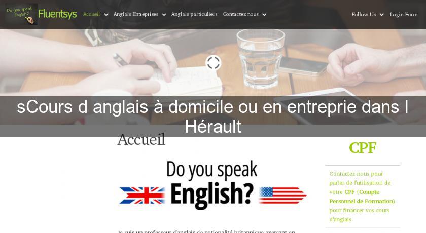 sCours d'anglais à domicile ou en entreprie dans l'Hérault