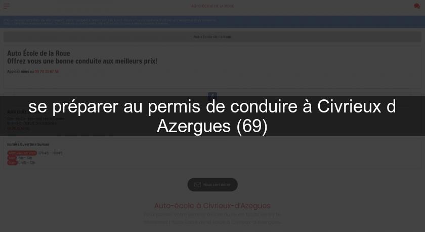 se préparer au permis de conduire à Civrieux d'Azergues (69)