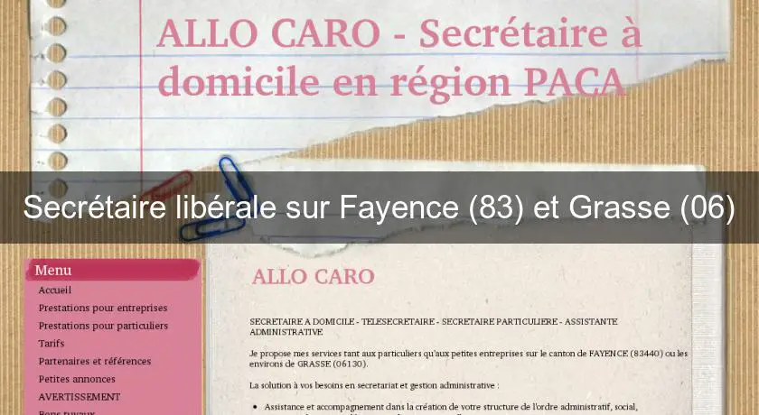 Secrétaire libérale sur Fayence (83) et Grasse (06)