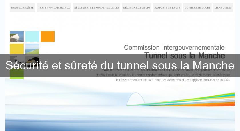 Sécurité et sûreté du tunnel sous la Manche Sécurité et sûreté du tunnel sous la Manche