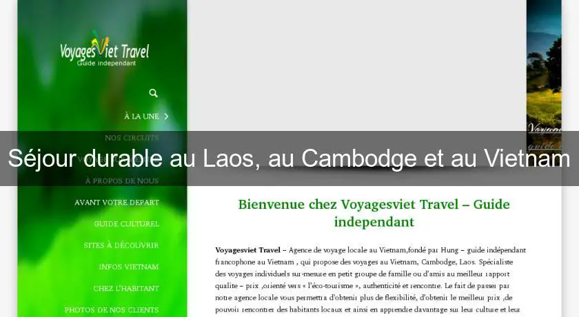 Séjour durable au Laos, au Cambodge et au Vietnam