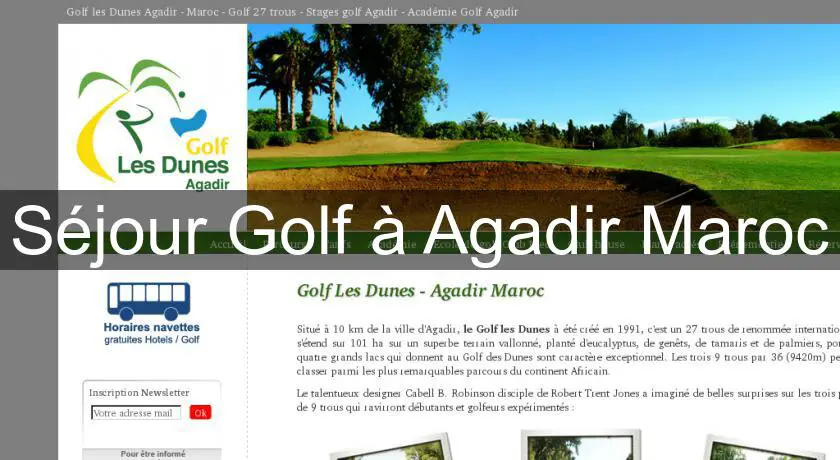 Séjour Golf à Agadir Maroc