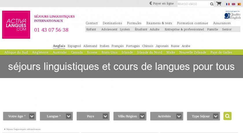 séjours linguistiques et cours de langues pour tous