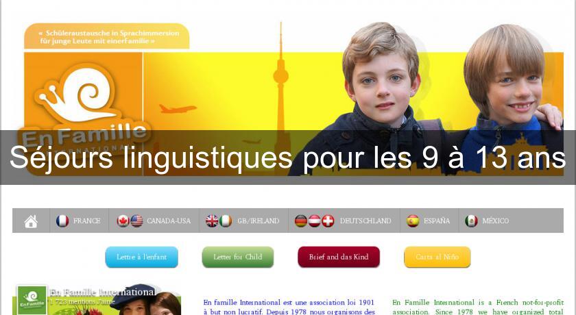 Séjours linguistiques pour les 9 à 13 ans Séjours linguistiques pour les 9 à 13 ans