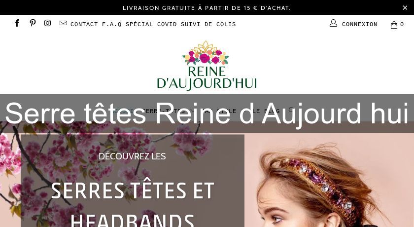Serre têtes Reine d'Aujourd'hui Serre têtes Reine d'Aujourd'hui