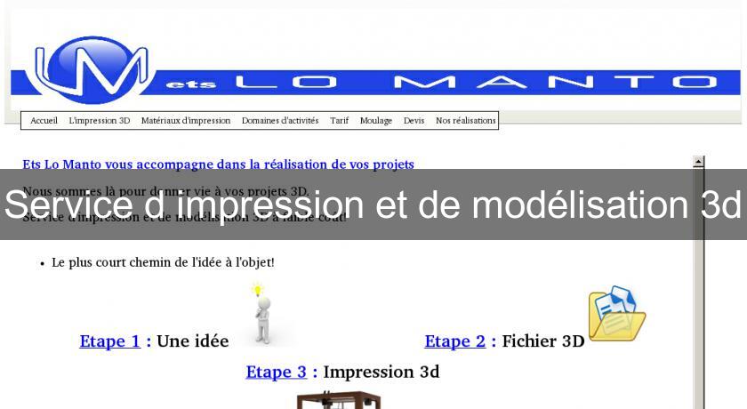 Service d'impression et de modélisation 3d Service d'impression et de modélisation 3d