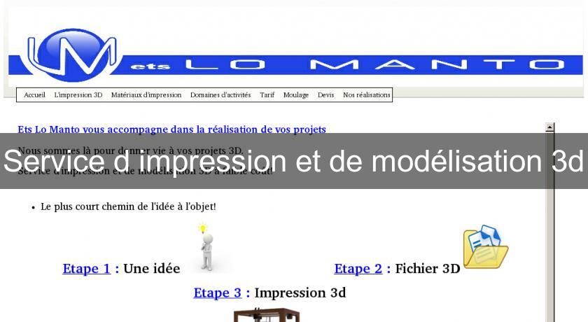 Service d'impression et de modélisation 3d